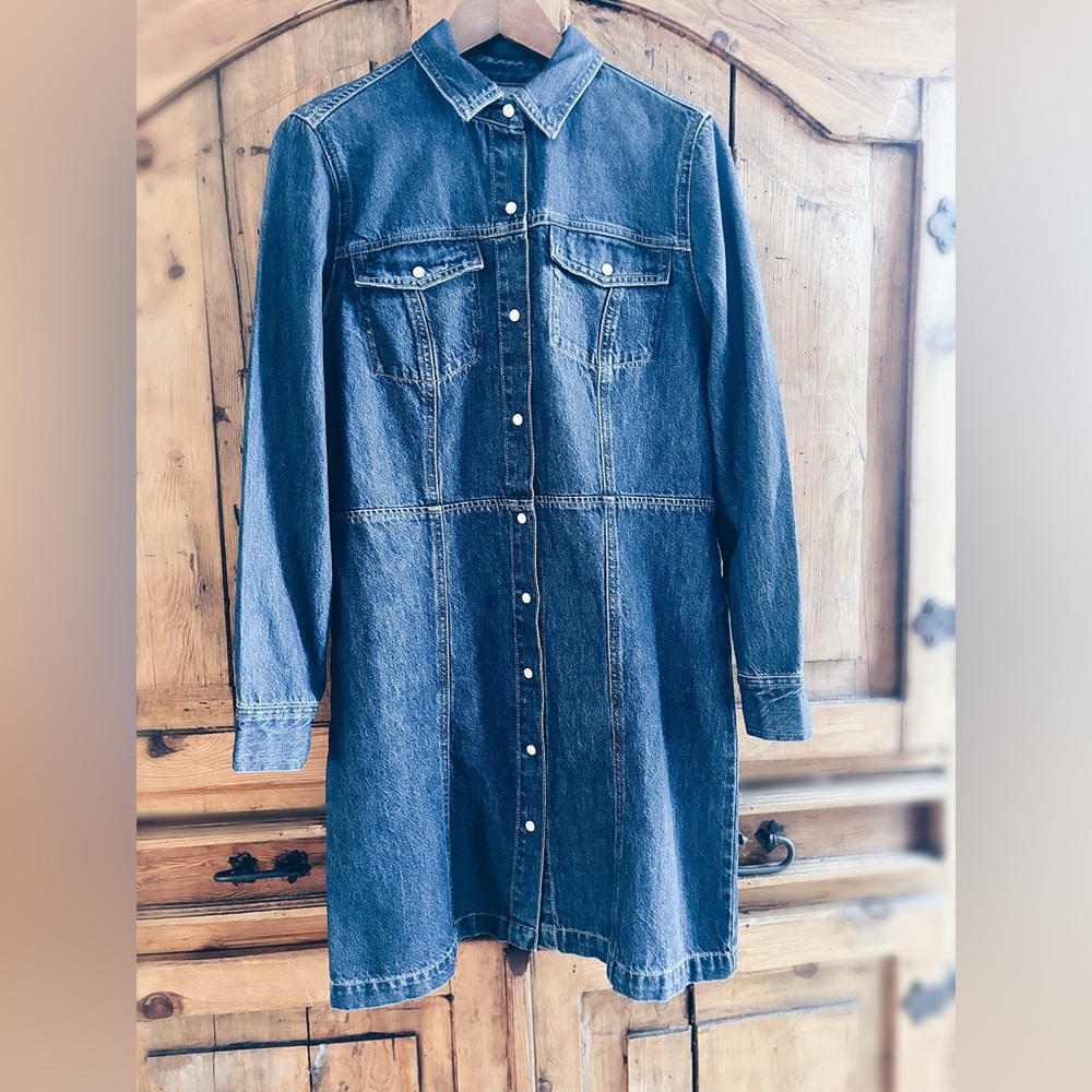 Denim Dress  Pearl Snap Front